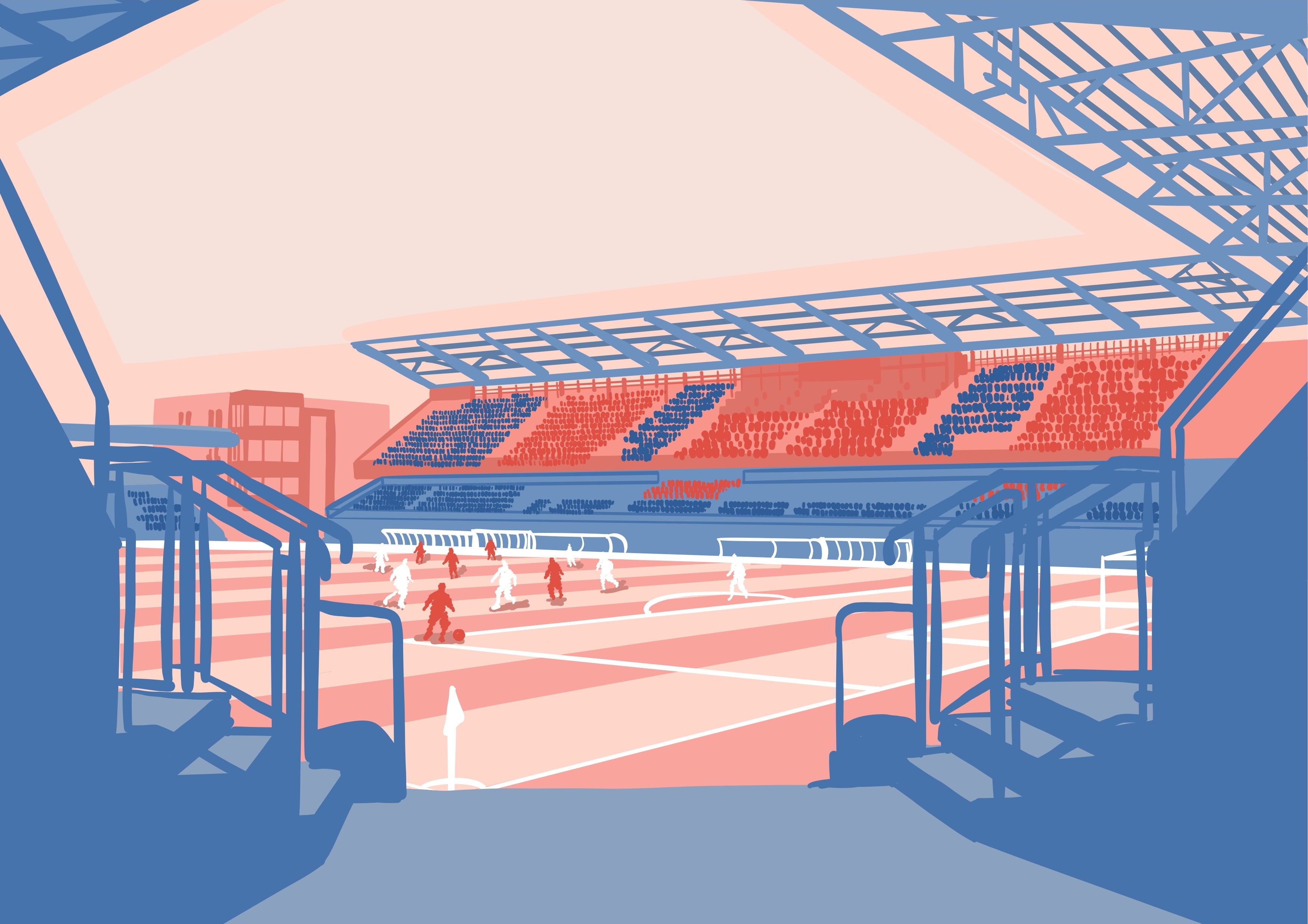 Modročervený stadion